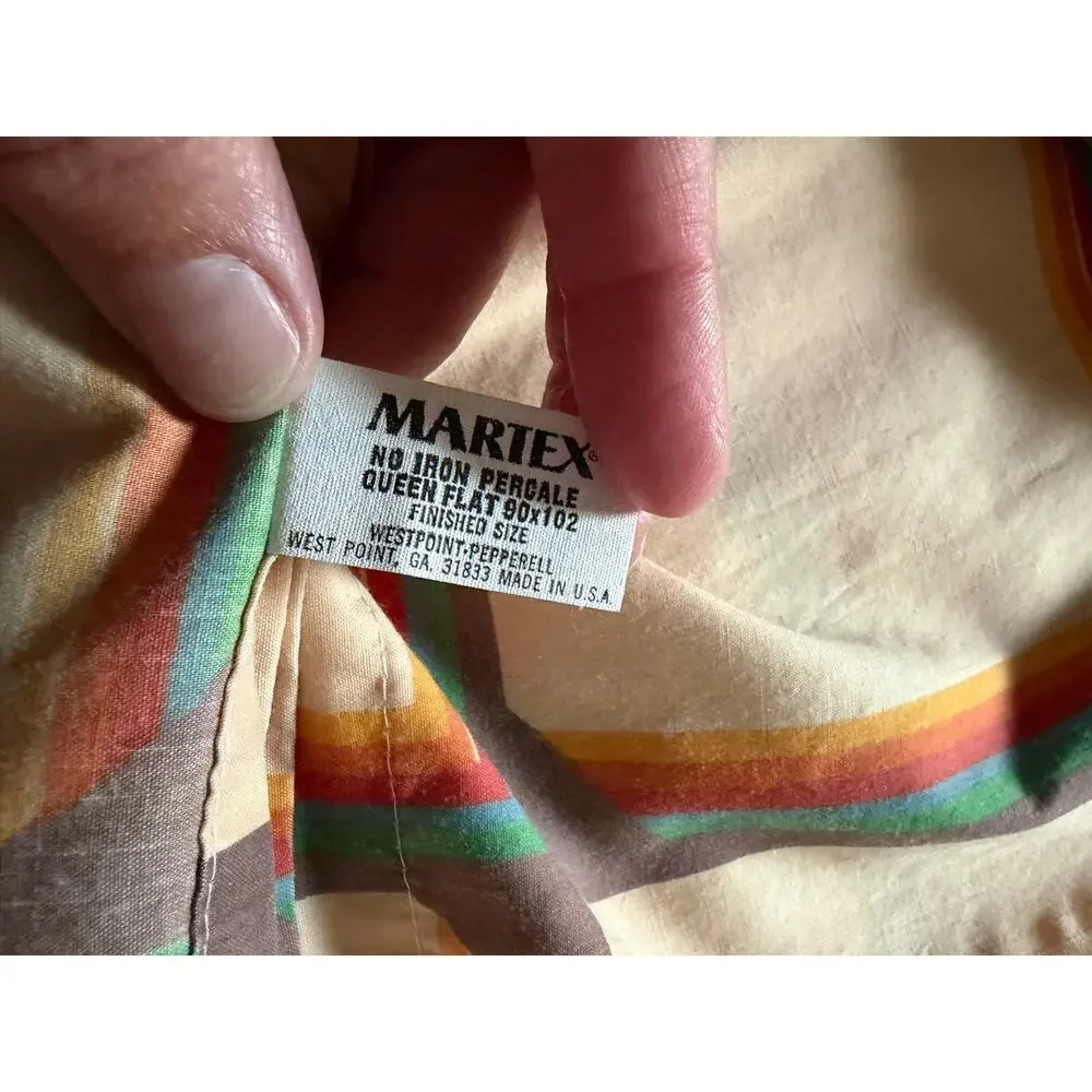 Vintage Martex 1970's queen size flat sheet